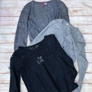 Women’s Cardigan Bundle And Hollister Lace Top Size Small